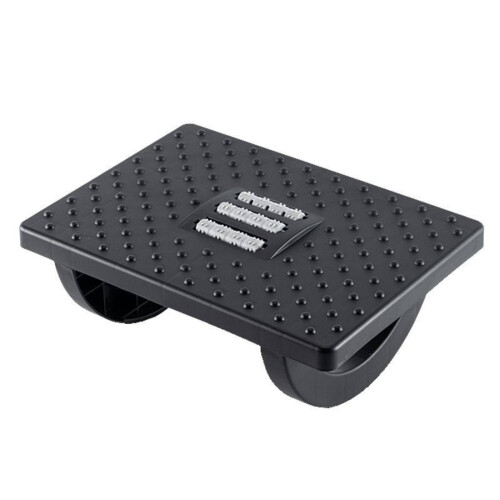 Adjustable Rocking Footrest for Under Desk with Massage Rollers and Ergonomic AntiSlip Base