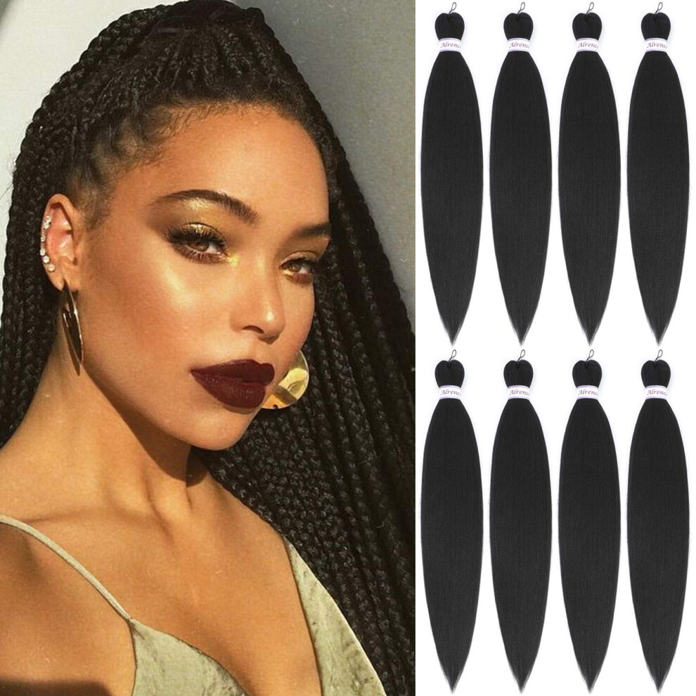 Unisex Braiding Hair Extensions 30 Inch Soft Yaki Texture Crochet Braids 8 Packs Synthetic Hair