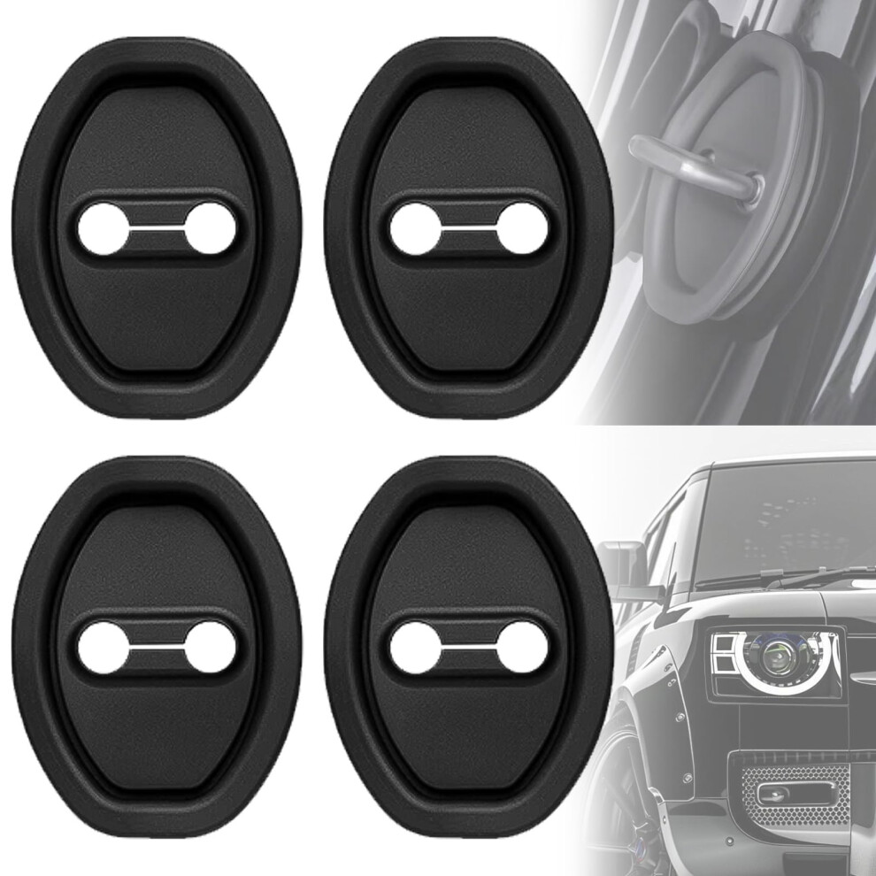 4Pcs Universal Silicone Car Door Lock Cover Rust And Scratch Protection Noise Reduction Black 9455672742993
