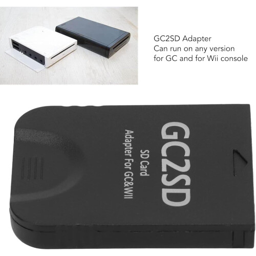 GC2SD Memory Card Adapter Plug and Play SD Card Reader for GameCube Console Game Storage Black 1