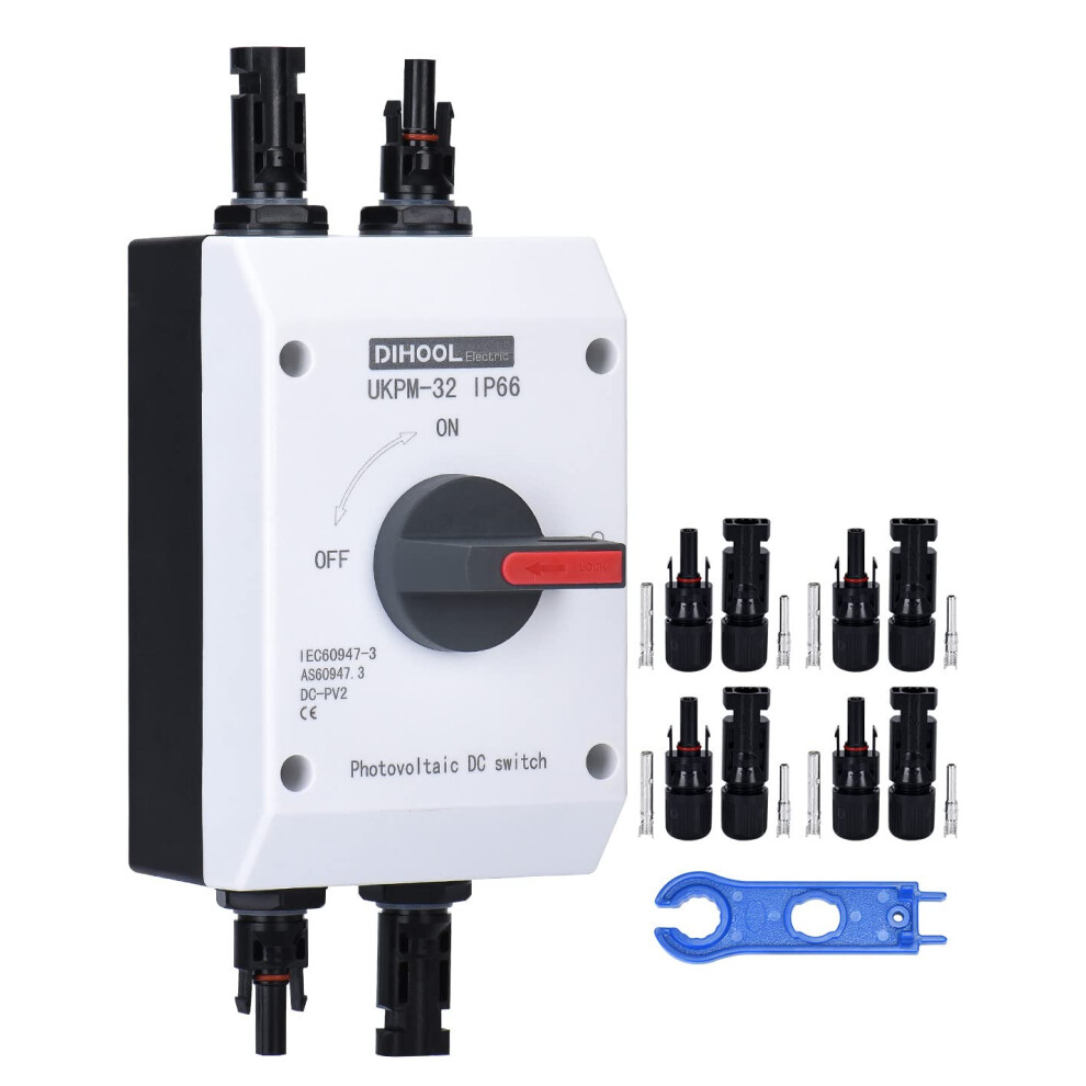Dc Isolator Switch 32A 1000V Ip66 Waterproof Lockable Safety Solar Disconnect Switch For Photovoltaic System 9044945355529