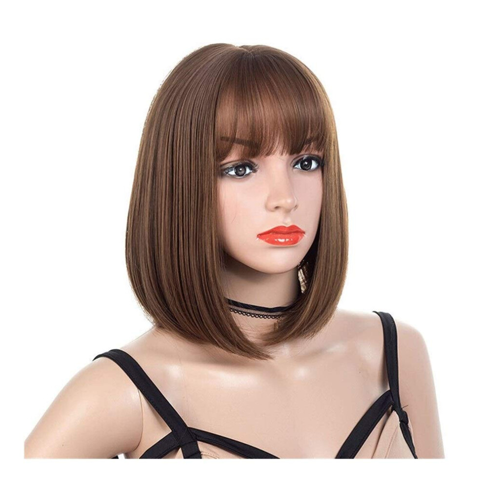 Long Curly Synthetic Handwoven Wig for Women, Heat Resistant Natural Facelift Effect, Brown