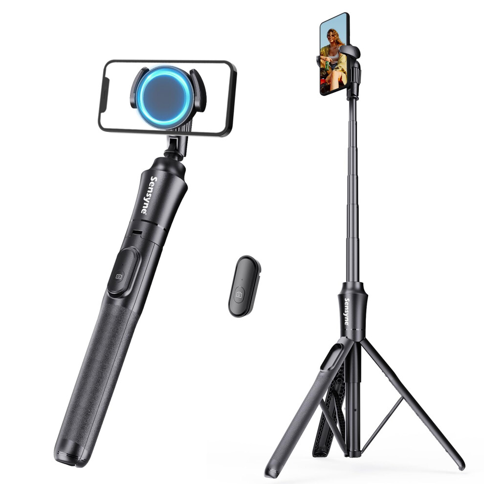 62 Inch Magnetic Selfie Stick Tripod With Detachable Remote, Universal Iphone And Android Stand 9070919909573