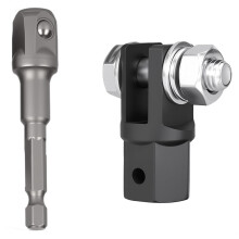 1/2 Inch Scissor Jack Adapter for Impact Wrench, Chrome Vanadium Steel Heavy Duty Car Tool Black Silver