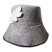 Felt Sauna Hat for Heat Protection and Comfort Fit, Thermal Gray Cap for Steam Room or Spa, 18x29cm