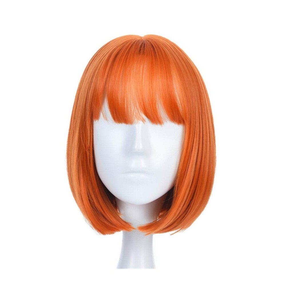Unisex Red Short Lace Front Cosplay Wig Heatresistant Synthetic Fiber Kawaii Anime Style