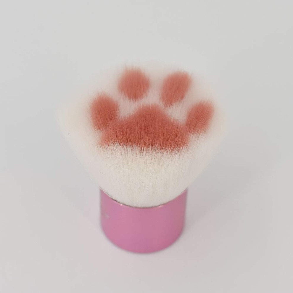 Cat Paw Makeup Brush with Soft Synthetic Bristles for Powder and Blush, Compact Aluminum Handle