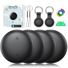 Bluetooth Tracker Smart Key Finder 4 Pack for Android, Compatible with Google Find Hub, 100m Range, 1Year Battery