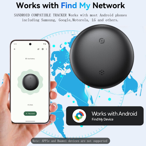 Bluetooth Tracker Smart Key Finder 4 Pack for Android, Compatible with Google Find Hub, 100m Range, 1Year Battery 1