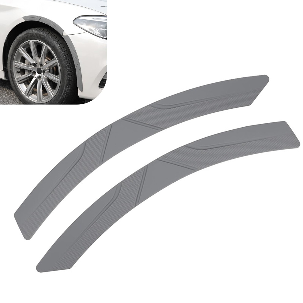 2 Pcs Universal Silicone Car Fender Protector Strips, Anticollision Wheel Arch Trim Gray 9455672746274