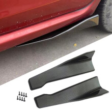 Universal Car Side Skirt Diffuser and Rear Bumper Lip Spoiler, Carbon Fiber Look, ScratchResistant