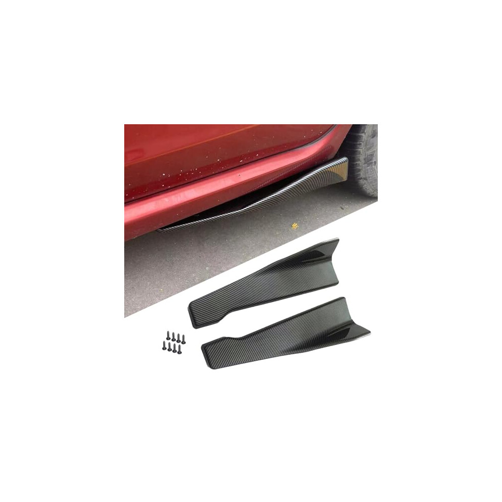 Universal Car Side Skirt Diffuser And Rear Bumper Lip Spoiler, Carbon Fiber Look, Scratchresistant 9455672746489