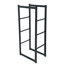 Black Metal Firewood Rack with Durable Epoxy Finish, Large Capacity Indoor Log Storage Holder