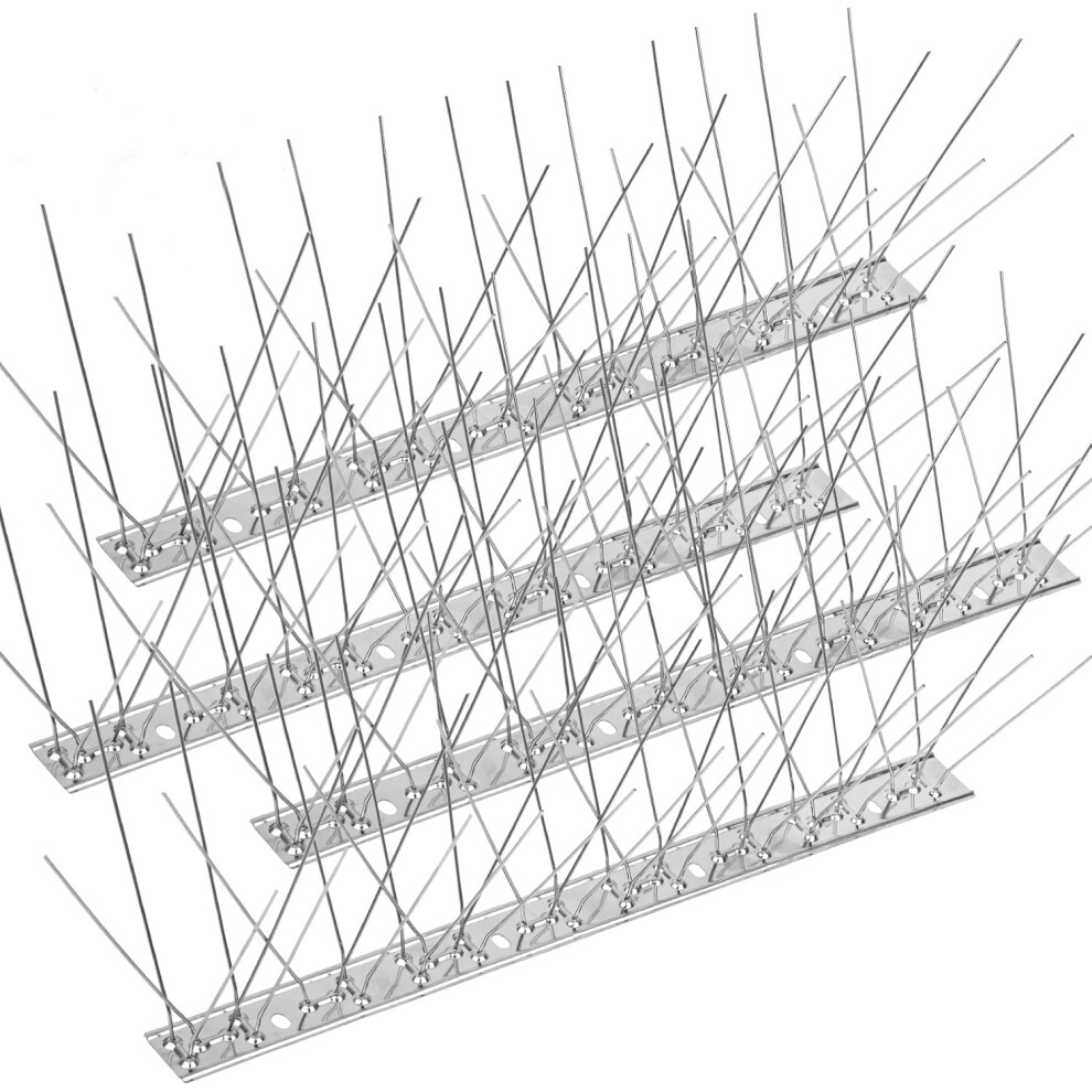 Stainless Steel Bird Spikes 10 Pack 2.5M Humane Anti Pigeon Deterrent For Fence Roof Windowsills 9044945356373