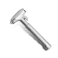 Car Emergency Escape Tool with Tungsten Steel Glass Breaker and Seatbelt Cutter, Silver 1PC