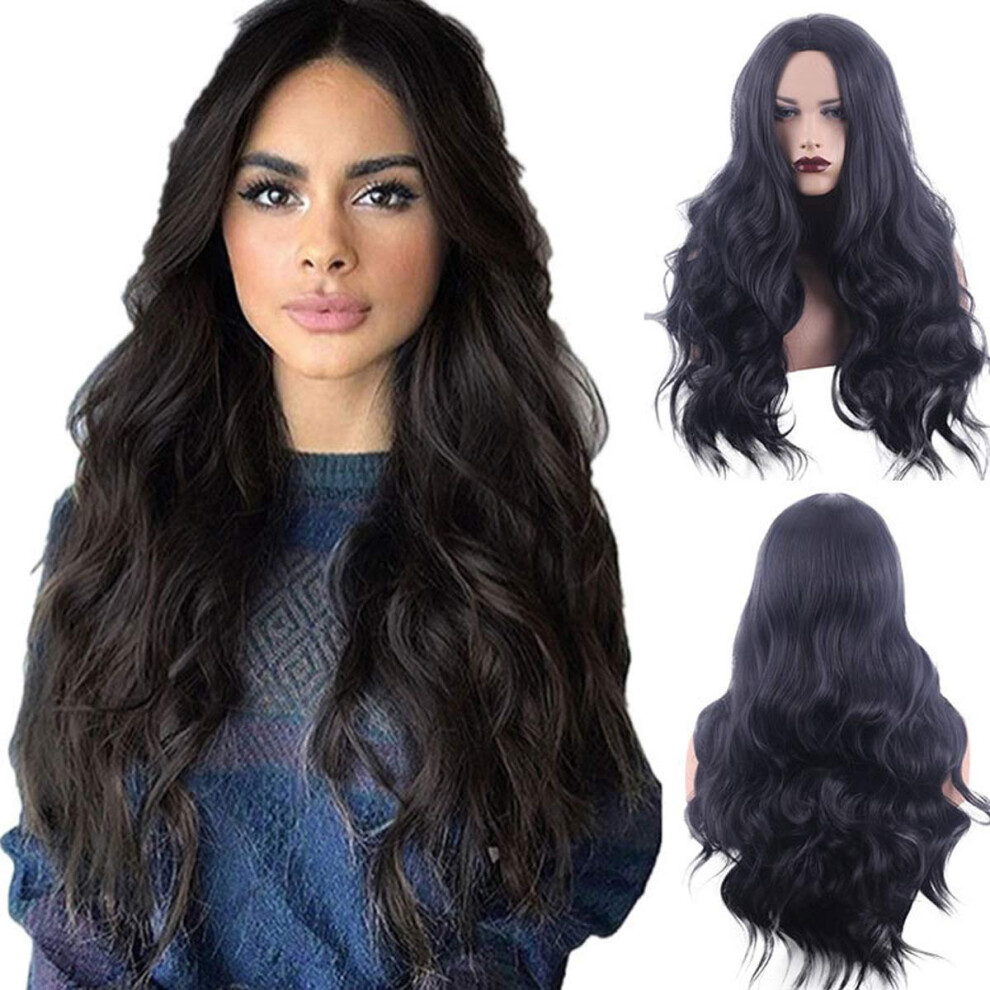 Unisex 70Cm Long Curly Cosplay Wig Heat Resistant Wavy Synthetic Hair With Breathable Cap And Wig Cap