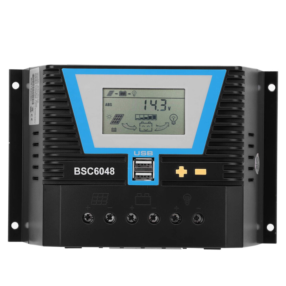 60A Mppt Solar Charge Controller 12V 24V 36V 48V With Dual Usb Output For Off Grid Rv Boat Cabin 9044945356403
