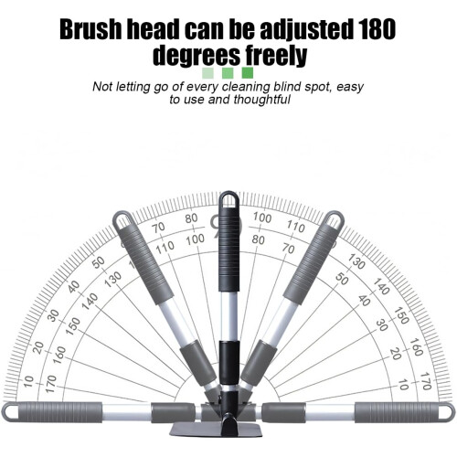 Car Windshield Cleaner with 180 Rotating Head, Extendable Handle and 3 Reusable Pads, Universal 2