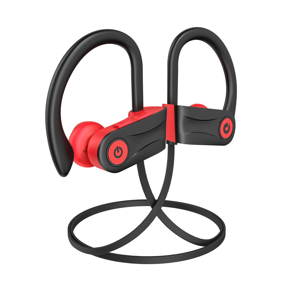Bluetooth Headphones With Mic Deep Bass Ipx7 Waterproof Wireless Sports Earbuds For Running 16H Red 9070919910241