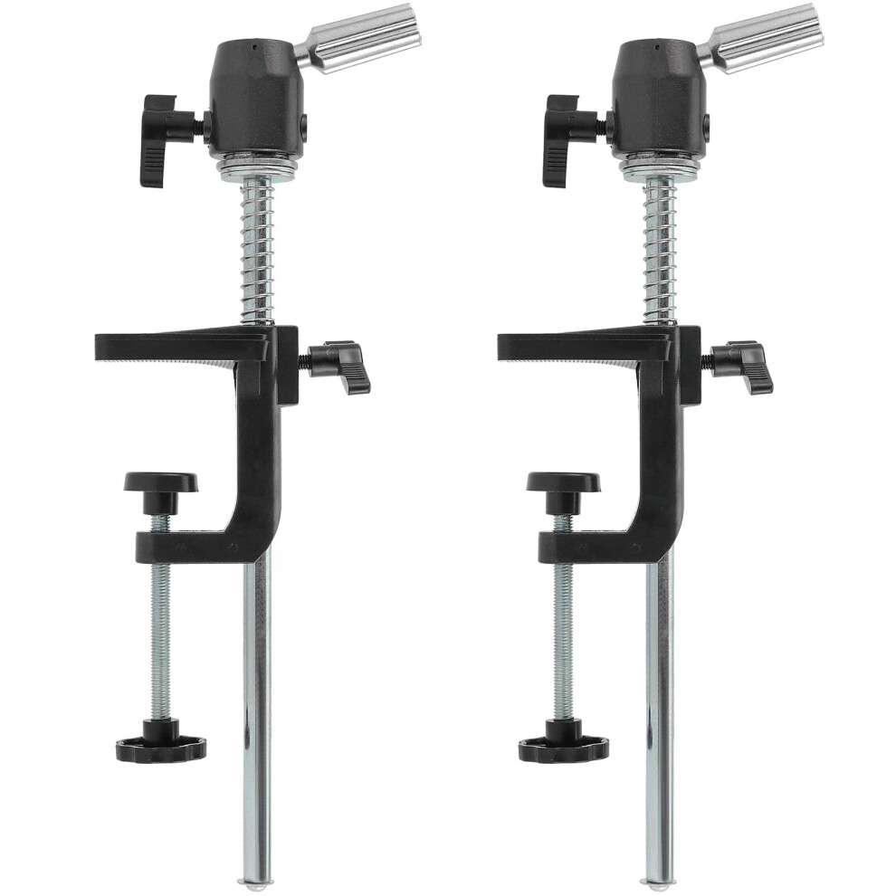 Unisex Black 2 Pack Mannequin Head Stand With Adjustable Steel Wig Head Clamp, 360 Rotation,