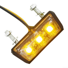 LED License Plate Light for Motorcycle and Scooter, Waterproof 12V ABS Housing, UltraBright Yellow