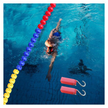Swimming Pool Lane Divider Rope with Visibility Floats and Stainless Steel Hooks, 26.2ft Line for Training and Races