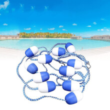Pool Divider Rope with Floats for Deep and Shallow End, Blue and White WaveProof Swimming Pool Safety Line 3m