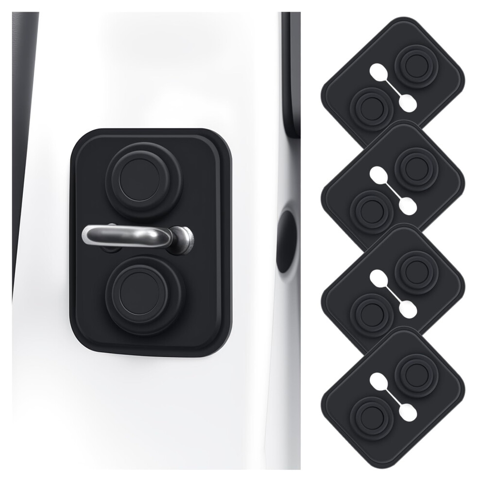 4Pcs Car Door Latch Protector, 3Layer Shock Absorbing Silicone Cover For Noise Reduction And Universal Fit 9455672749145