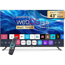Antteq Smart TV 43 inch MagiQ 43" 4K UHD webOS TV, ThinQ AI MEMC Work with Alexa Black Television