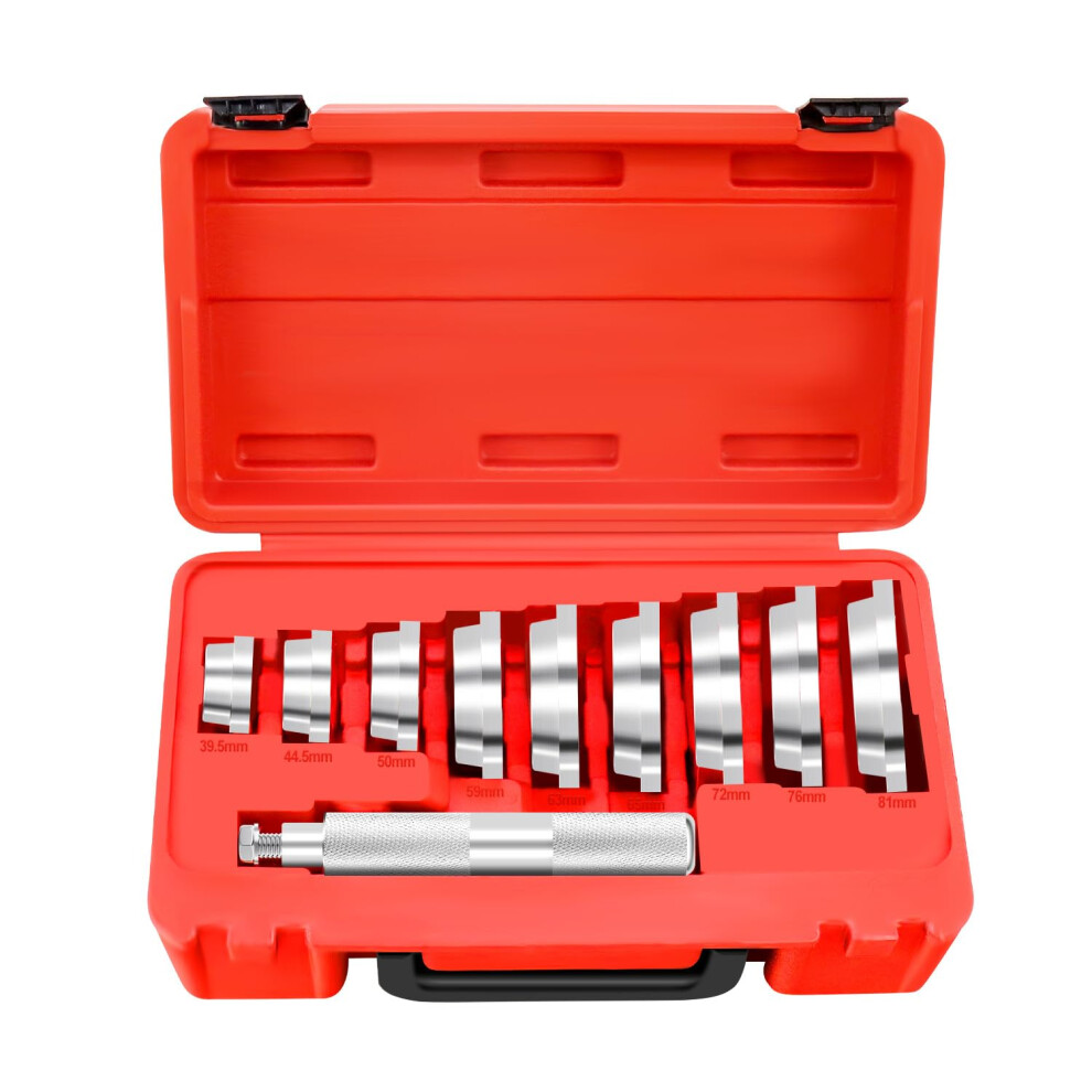 10Pcs Bearing Race And Seal Driver Set With 9 Adapters, Knurled Grip, Clear Size Markings 9455672750400