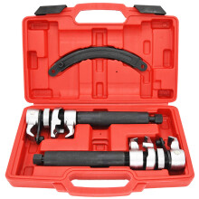Heavy Duty Strut Spring Compressor Tool with Adjustable Safety Guard and Wide Jaw Capacity