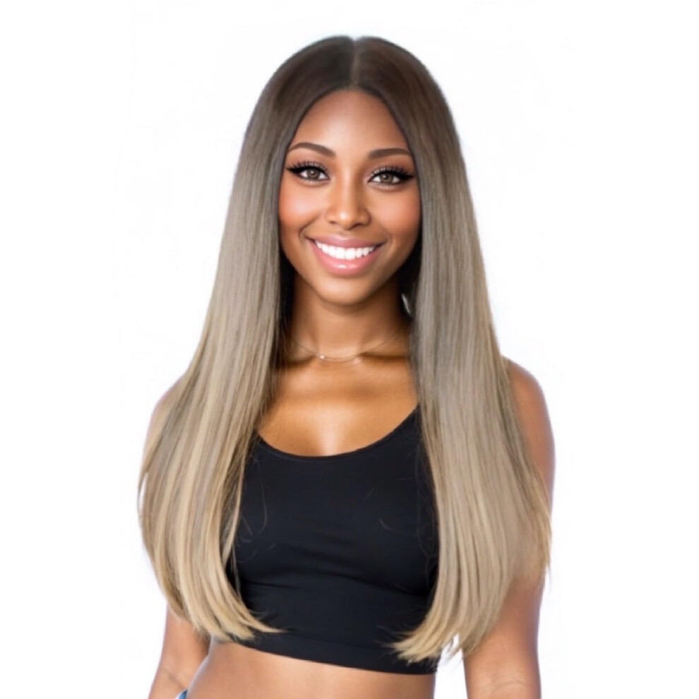 Unisex Ash Blonde 13X5 Hd Lace Frontal Wig Preplucked Natural Hairline Heat Resistant Fiber