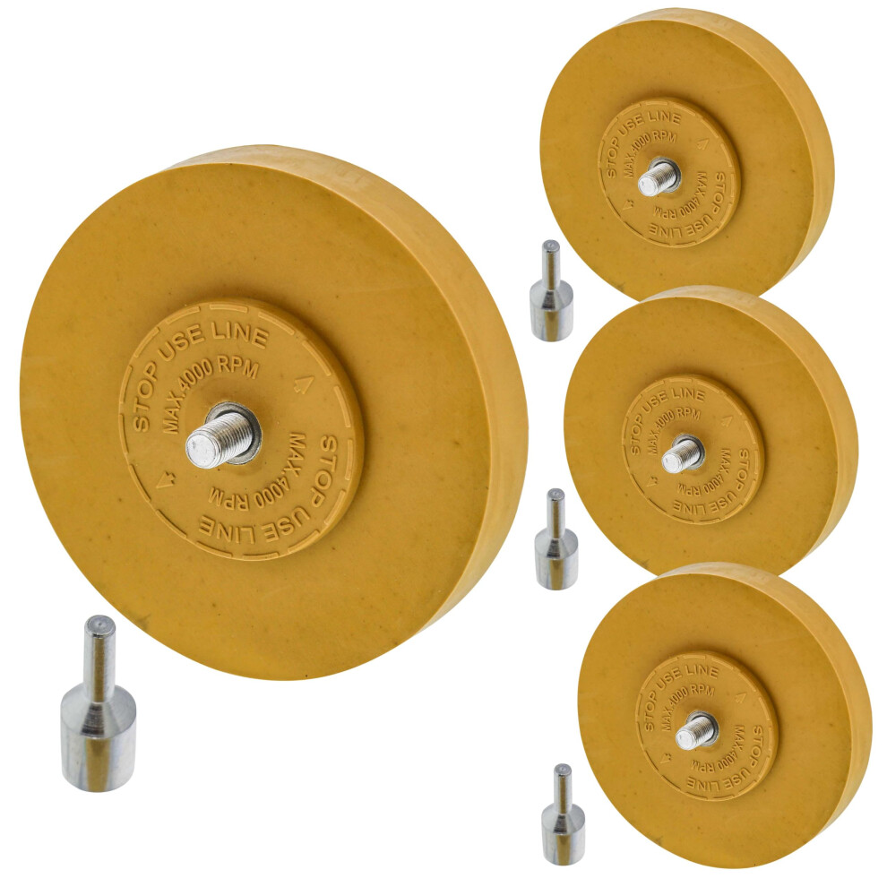 Decal Remover Wheel Pack Of 4, Rubber Eraser For Drill, Fast Paintsafe Sticker Removal For Cars 9455672750677