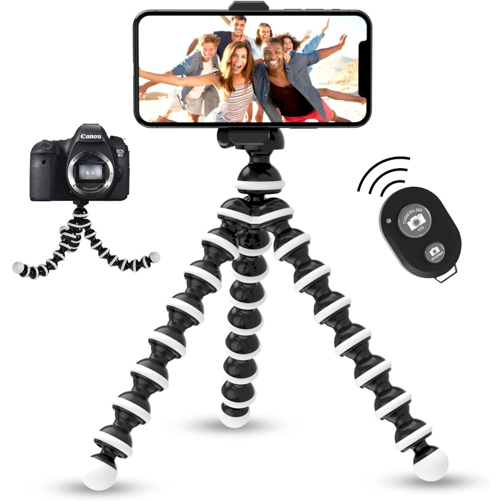 Flexible Phone Tripod With Bendable Legs And Bluetooth Remote For Iphone Android Camera 9070919911415