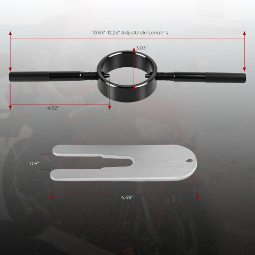 Motorcycle Fork Tool Kit with Precision Oil Level Gauge and Ergonomic Spring Compressor for All Fork Types 2