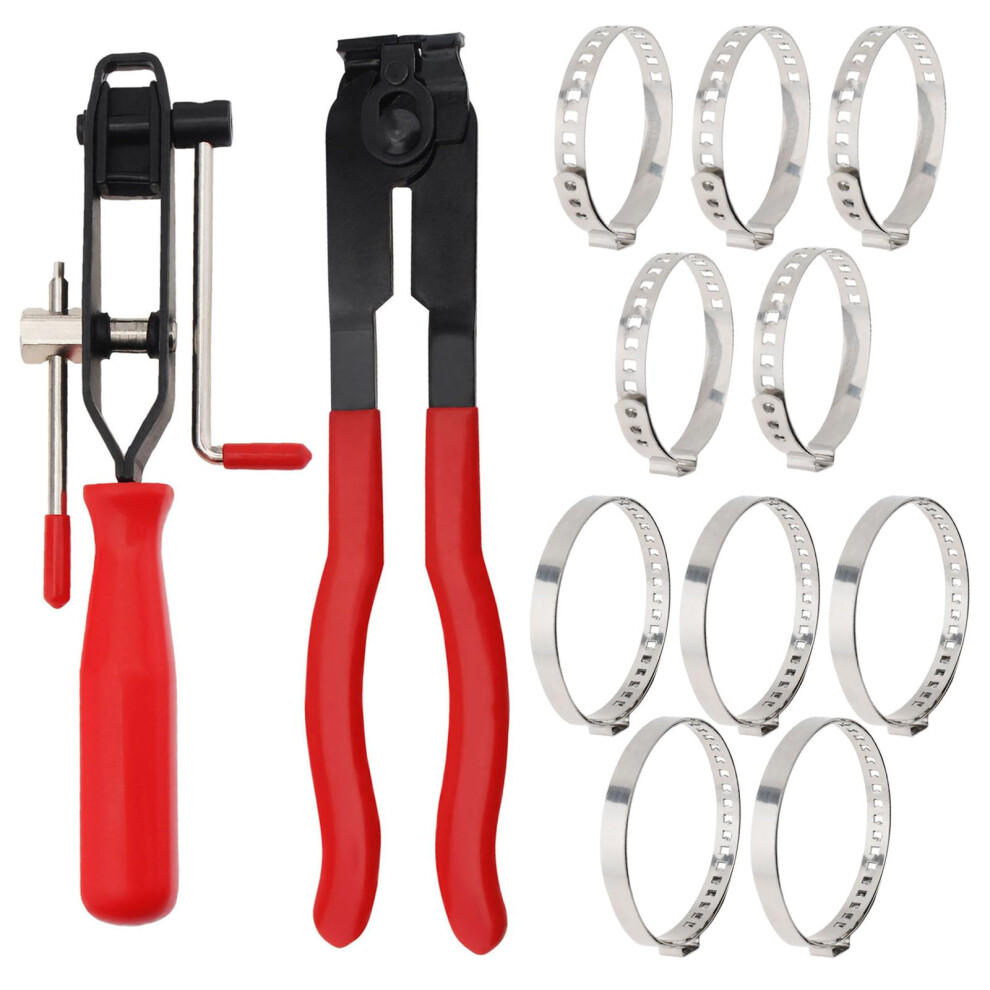 Heavy Duty Cv Boot Clamp Pliers Kit With Builtin Cutter And 10 Crimp Bands For Automotive Use 9455672751841