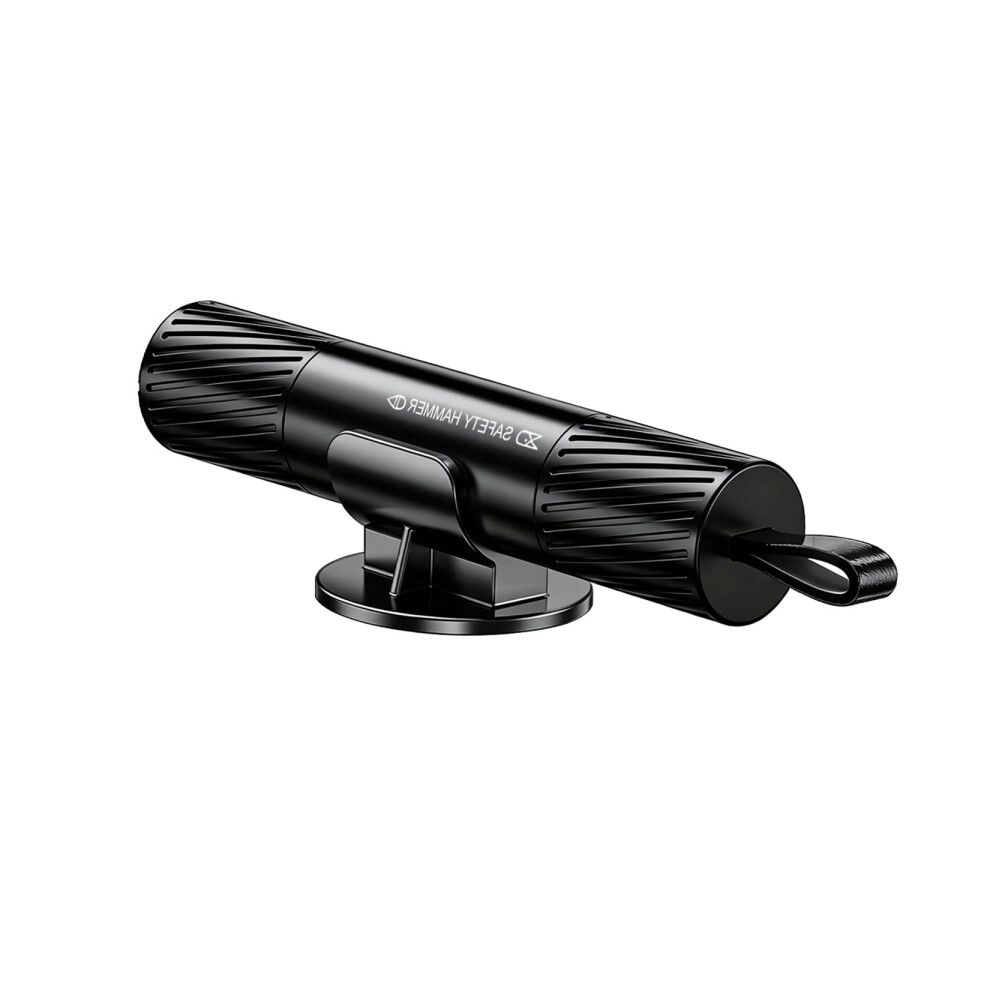 Car Safety Hammer With Window Breaker And Seat Belt Cutter, 2In1 Emergency Escape Tool Bright Black 9455672752909