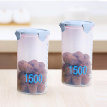 (Blue) With Graduated Round Storage Jars Sealing Jars Plastic Kitchen With Lids Snack Jars Grains Storage Jars Storage Jars Yoghurt Cheese Cake Jars