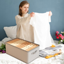 (Gray) Clothes Sorting Storage Box Home Foldable Drawer Wardrobe Layered Artifact Fabric Clothing Pants Storage Box