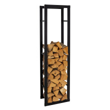 Firewood Rack 40x150x25 cm Powder Coated Steel Log Holder for Indoor Outdoor Fireplace Storage