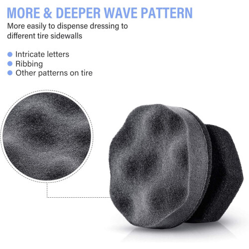 Tire Shine Applicator with Wave Pattern Precision, Washable Reusable Car Detailing Foam Sponge, 10 Pack 1