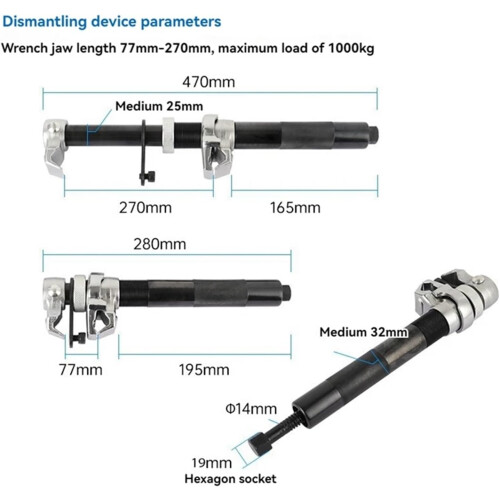 Heavy Duty Coil Spring Compressor Tool with Extendable Bracket for Car and Truck Strut  Black 2