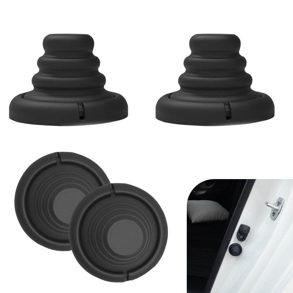 4Pcs Universal Silicone Car Door Shock Absorber Pads, Noise Reduction Protector For Cars And Trunk, Black 9455672753876