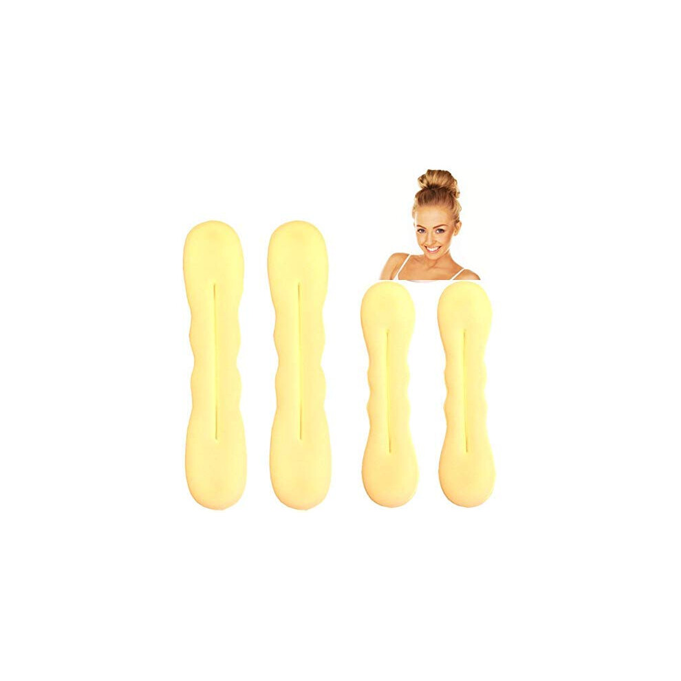 Hair Bun Maker Set with Large and Small Foam Bun Shapers, Blonde Sponge Adds Volume Instantly