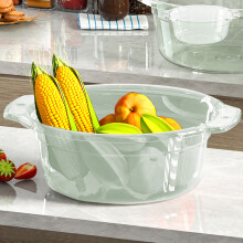 (Green) Thickened Large-capacity Transparent Washbasin Household Students Dormitory Bathroom Plastic Basin Small Infant Foot Wash Basin