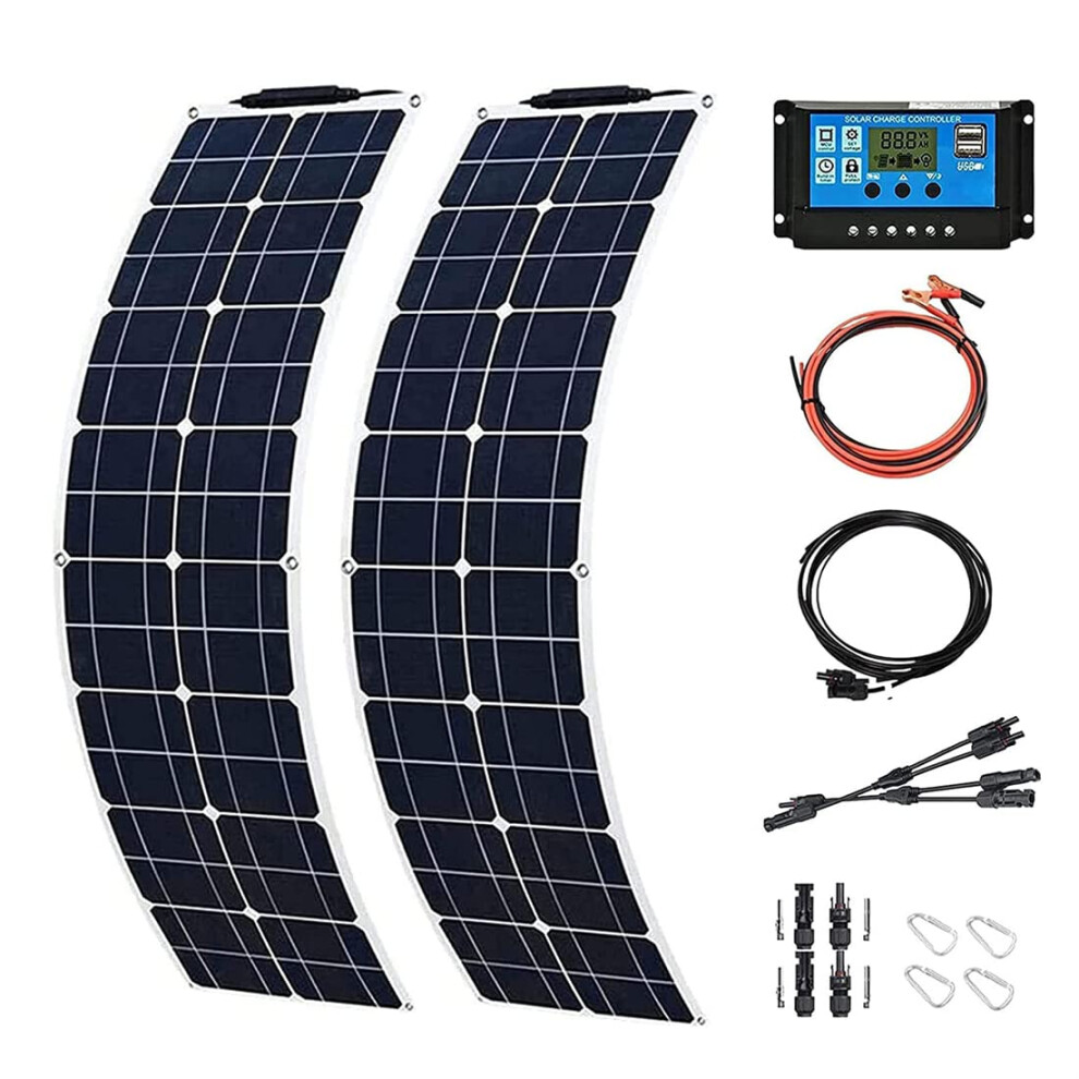 400W Flexible Solar Panel Kit Monocrystalline Bendable Charger With 40A Controller For Rv Camper Boat 9044945358087
