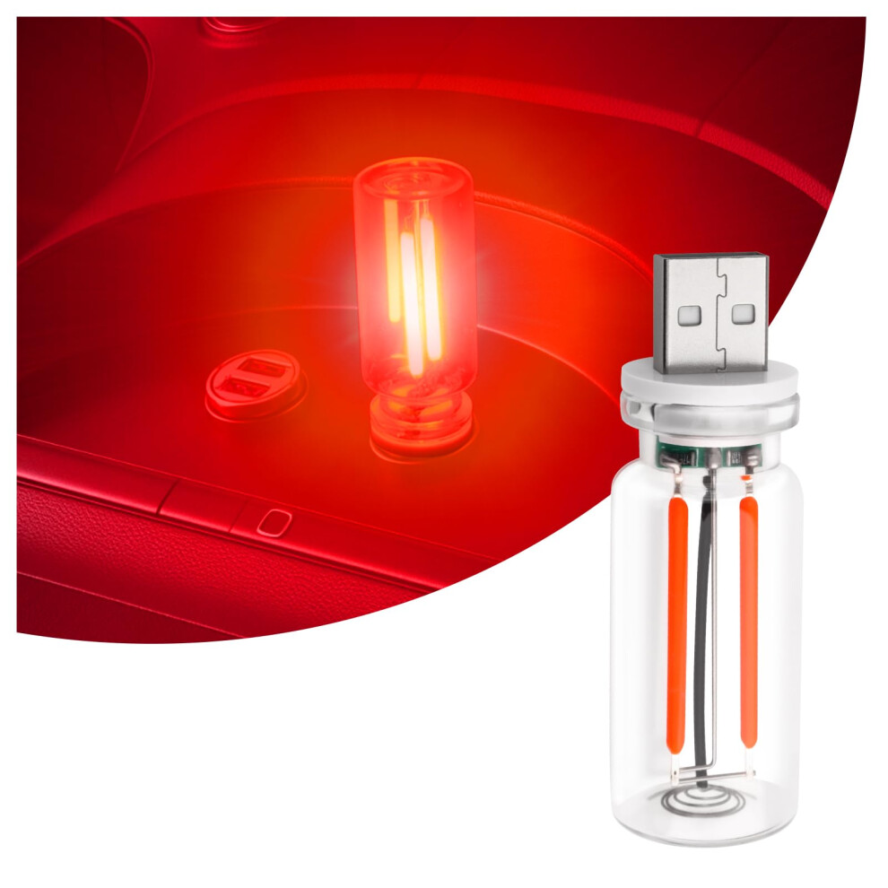 Car Usb Led With Touch Brightness Control, Soft Ambient Ing For Cars And Suvs, Light/Red 9070919913051