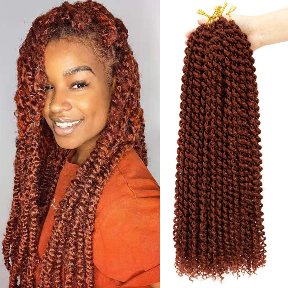 Unisex Passion Twist Hair 18 Inch Water Wave Braiding Crochet Braids Bohemian Extensions T1b/350 Pack Of 6