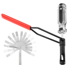 Valve Adjustment Tool Kit 10mm Jam Nut with Angled Feeler Gauge for Japanese Car Engines Black