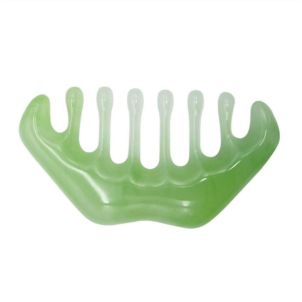 Unisex Green Resin Scalp Massager Comb With Smooth Detangling Teeth For All Hair Types,